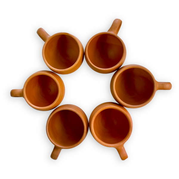 Clay Tea Cups With Handle Set of 6