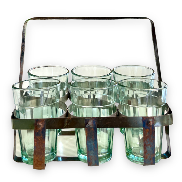 Tea Glass Set of 6 In Carrier