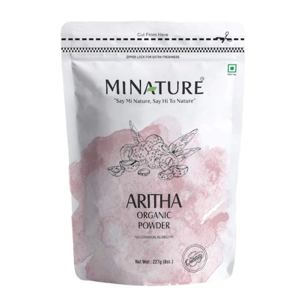 Minature Aritha Organic Powder 227g in white resealable bag