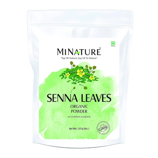 Minature Senna Leaves Powder in white ziplock bag