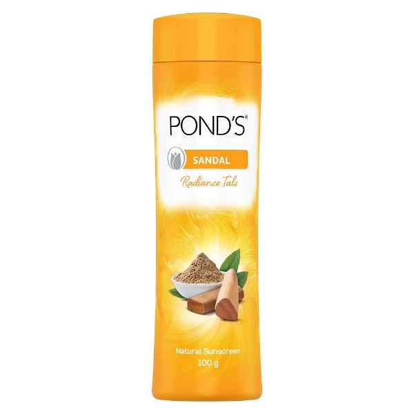 Ponds Sandal Radiance Talc Powder In Yellow Bottle