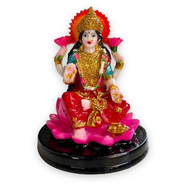 God Laxmi Ornament On Round Base front View
