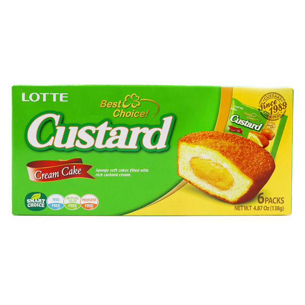 Lotte Custard Cream Cake 6 Pack in Box