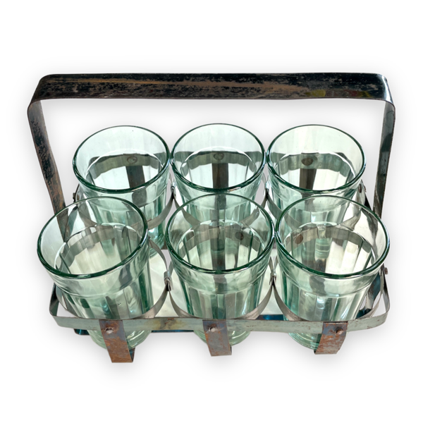 Indian Traditional Tea Glass In Carrier